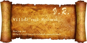 Villányi Roland névjegykártya