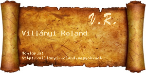 Villányi Roland névjegykártya